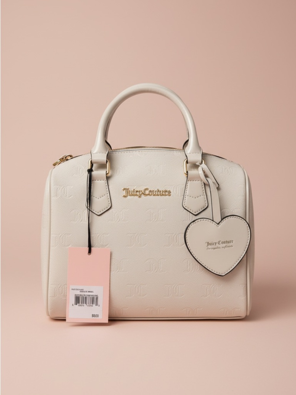 Juicy Couture Cream Dome Satchel with Heart Charm
